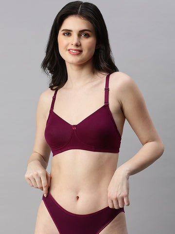 Tee Fit ( Moulded Concealed Kurthi / T-Shirt Bra)-Plum