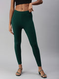 Prisma | Ankle Leggings-Bottle Green Leggings
