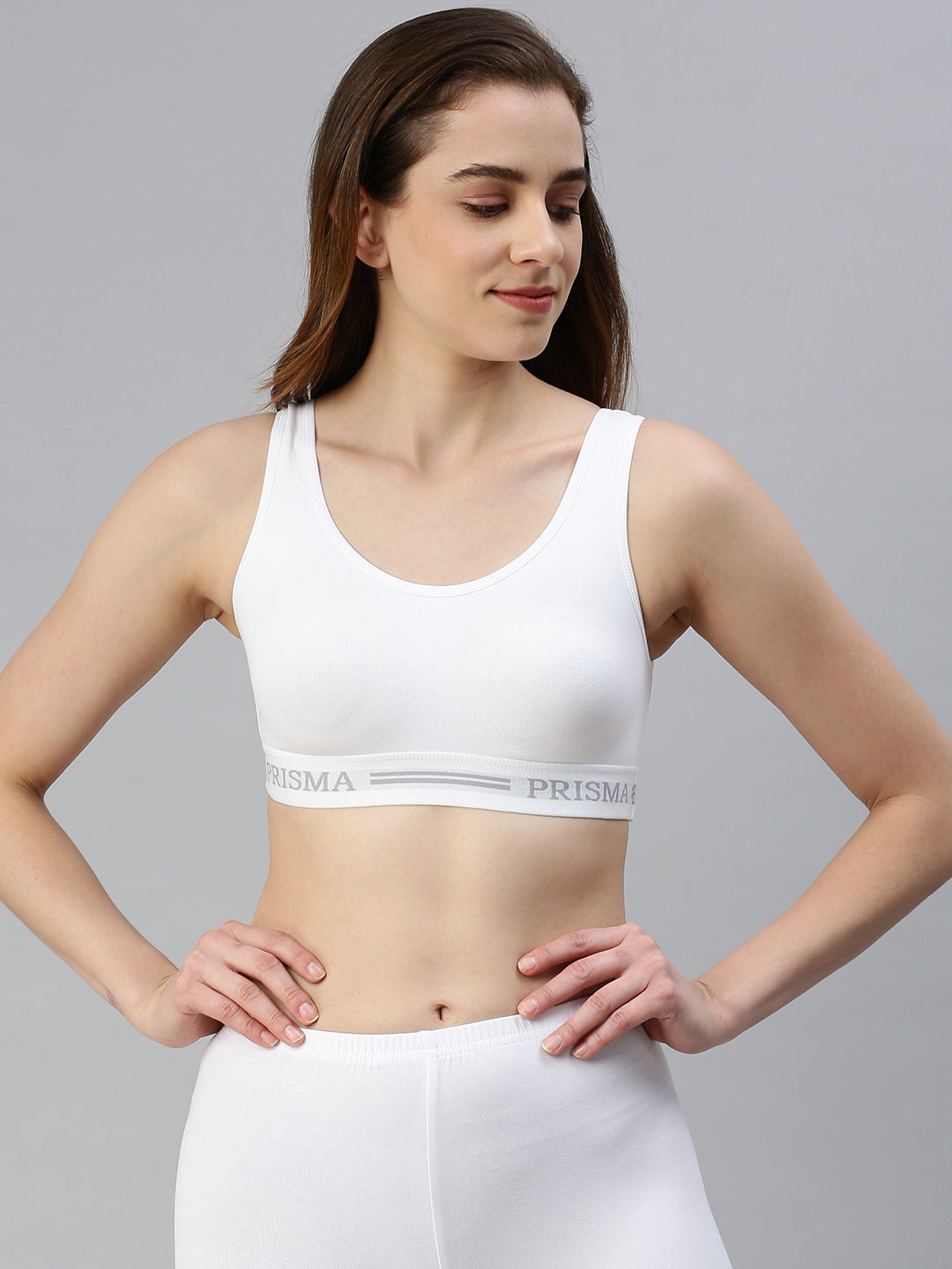 Prisma | Sporty(Moulded Sports Bra)-White Lingerie
