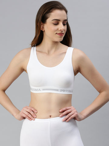 Sporty(Moulded Sports Bra)-White