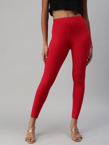 Ankle Leggings-Apple Red