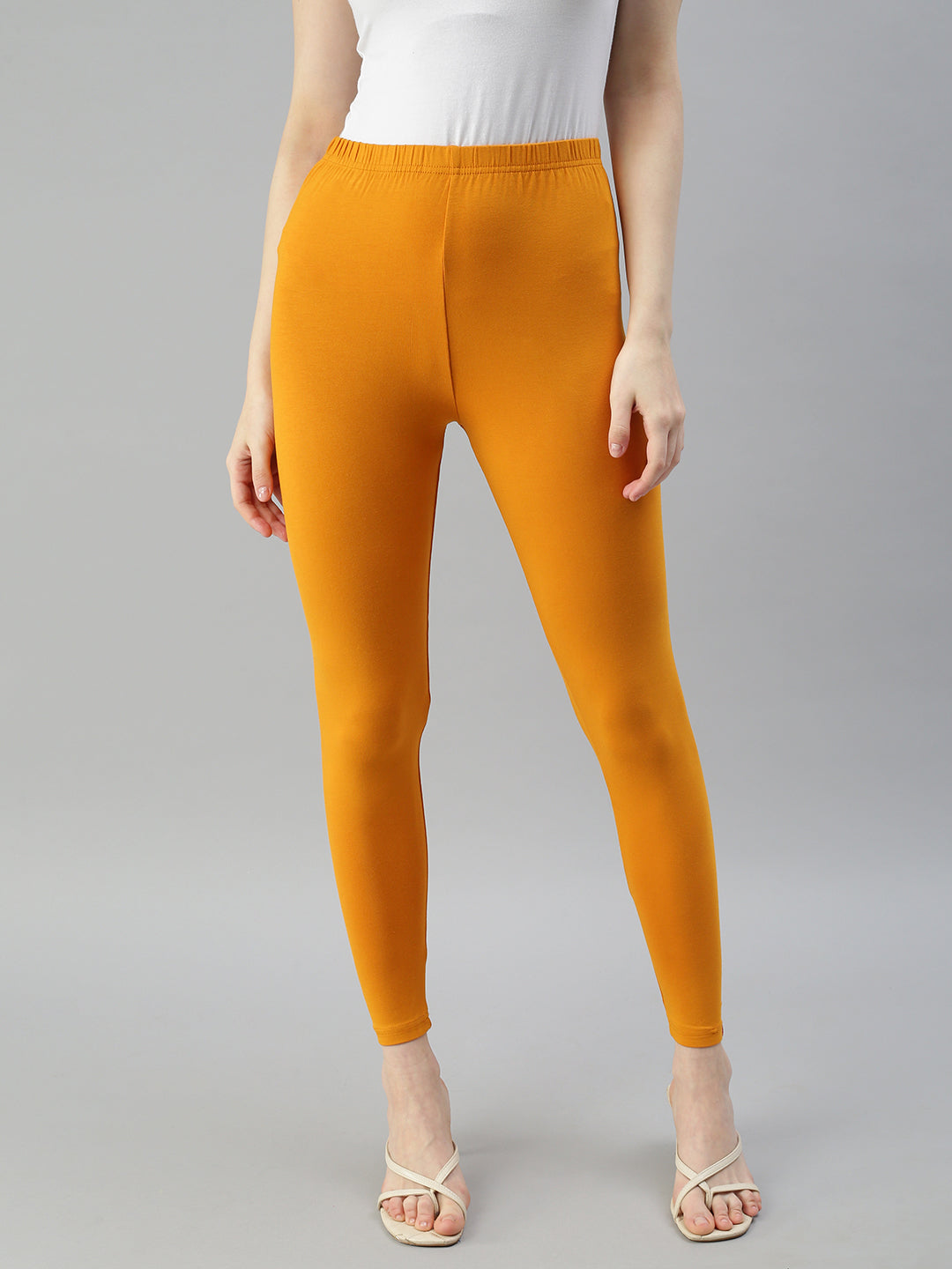 Prisma | Ankle Leggings-Mustard Leggings