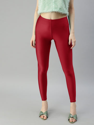 Shimmer Leggings-Red