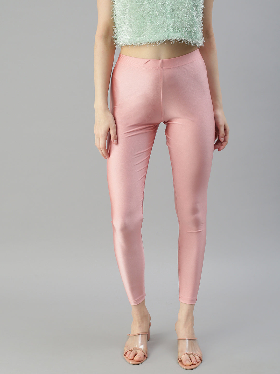 Pink Cotton : Shop Dark Rose Cotton Spandex Ankle Length Legging