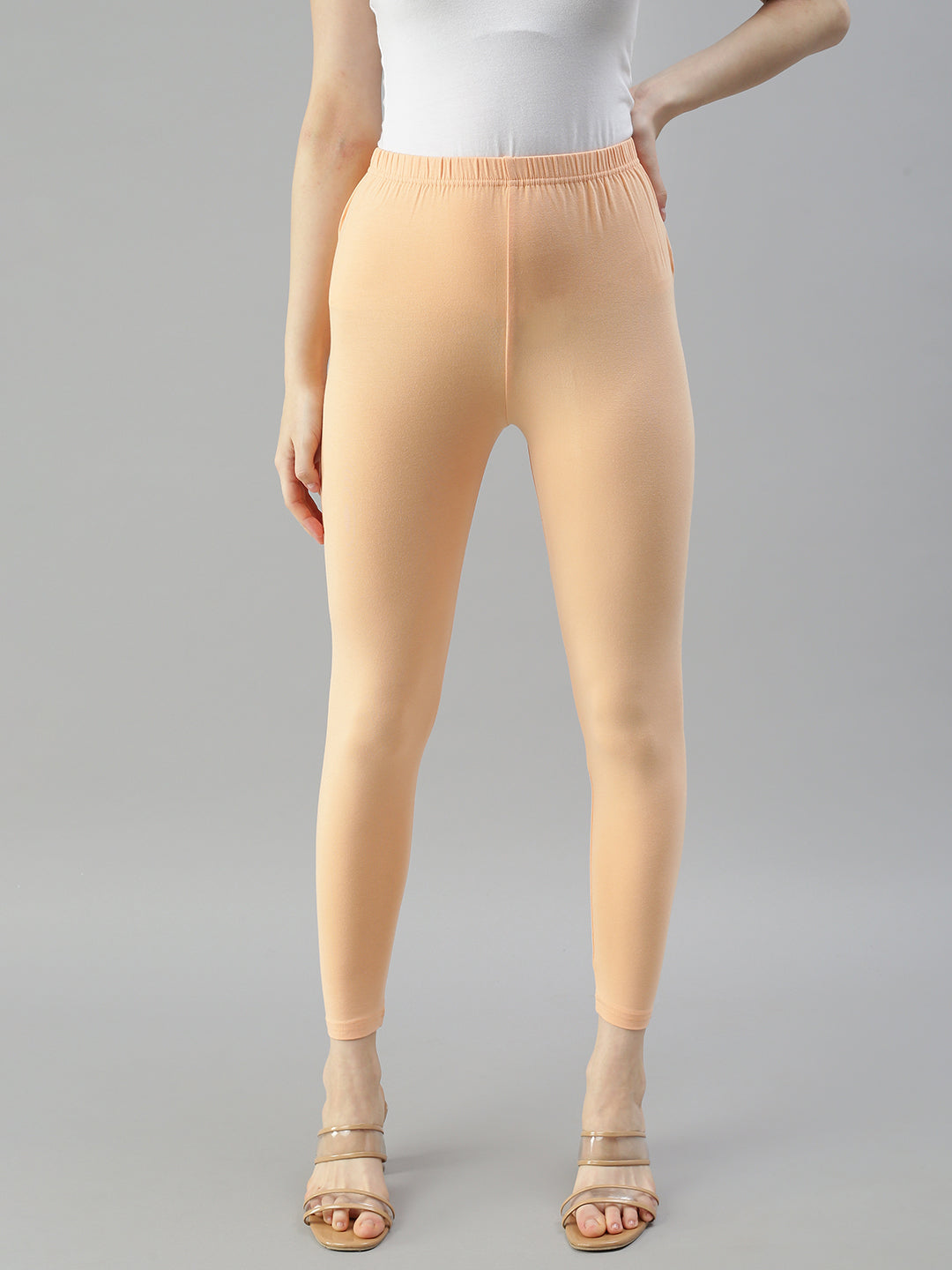Prisma | Ankle Leggings-Orange Peach Leggings