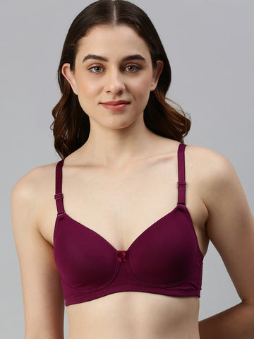 Padded (Padded Removable Hook Bra)-Plum