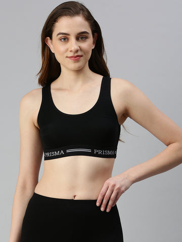 Prisma | Sporty(Moulded Sports Bra)-Black Lingerie