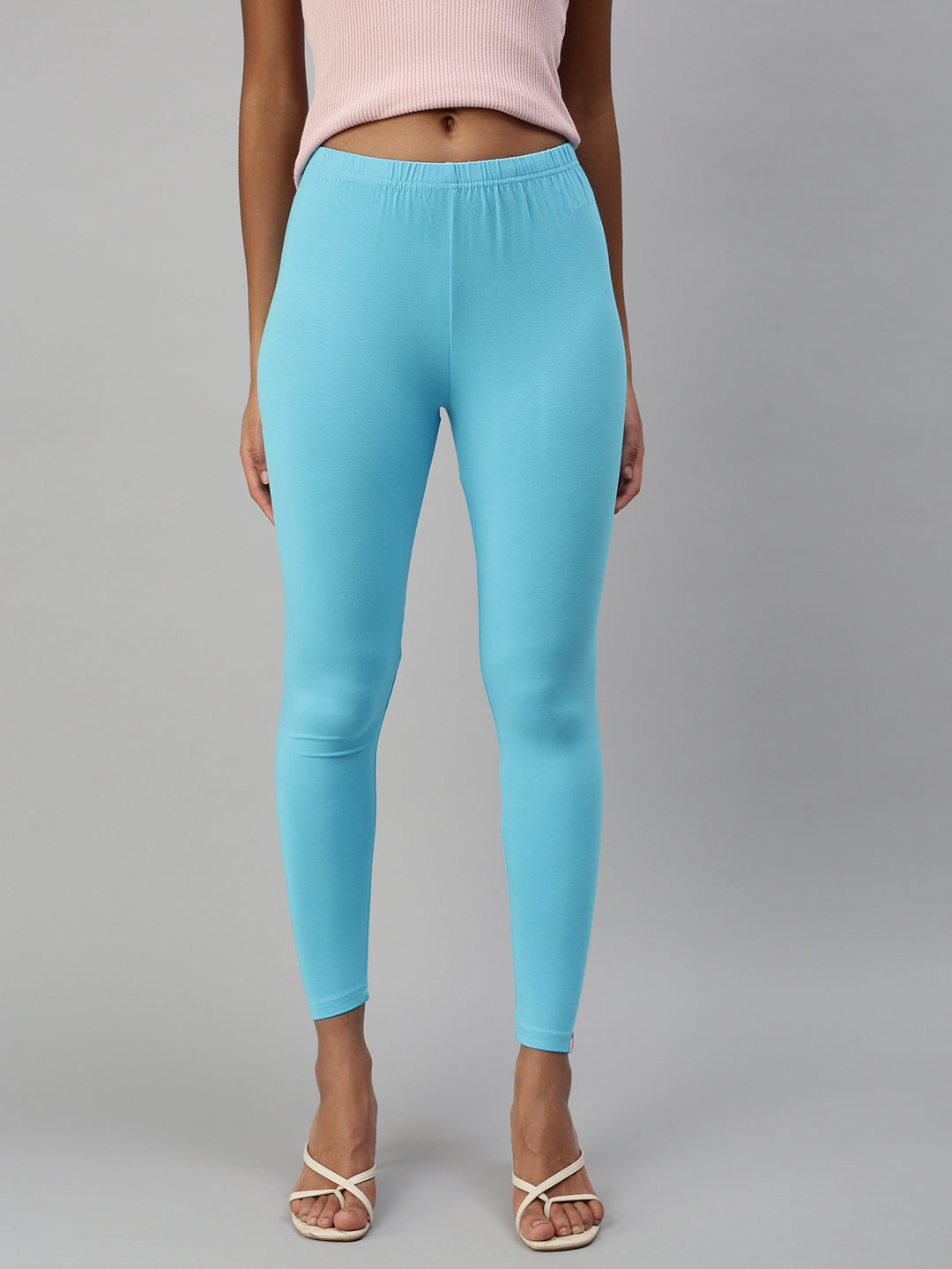 Prisma | Ankle Leggings-Aqua Blue Leggings
