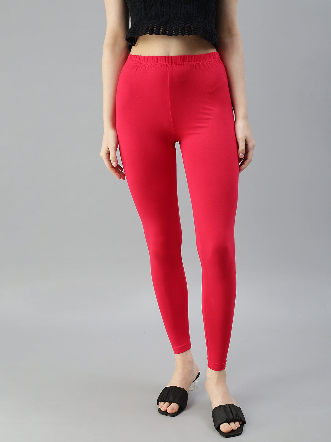 Prisma | Ankle Leggings-Crimson Red Leggings