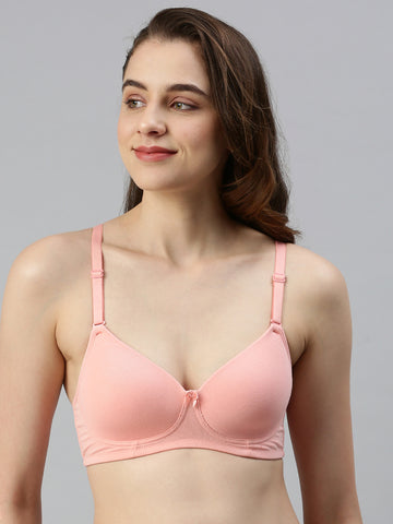 Padded(Padded Removable Hook Bra)-Peach