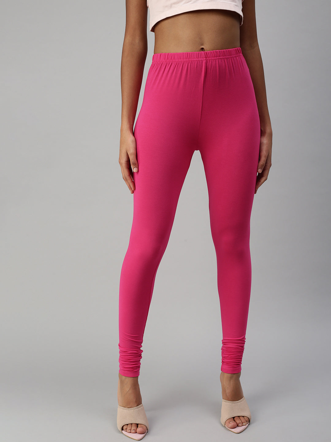 Prisma | Churidar Leggings-Rani Pink Leggings