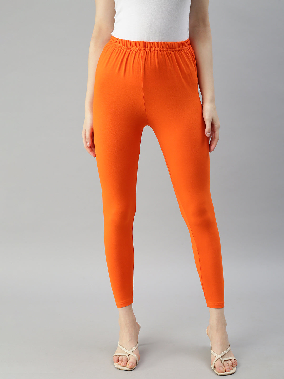Prisma Orange Ankle Leggings - Stylish and Comfortable