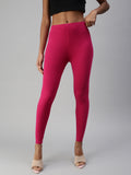 Prisma | Ankle Leggings-Magenta Leggings