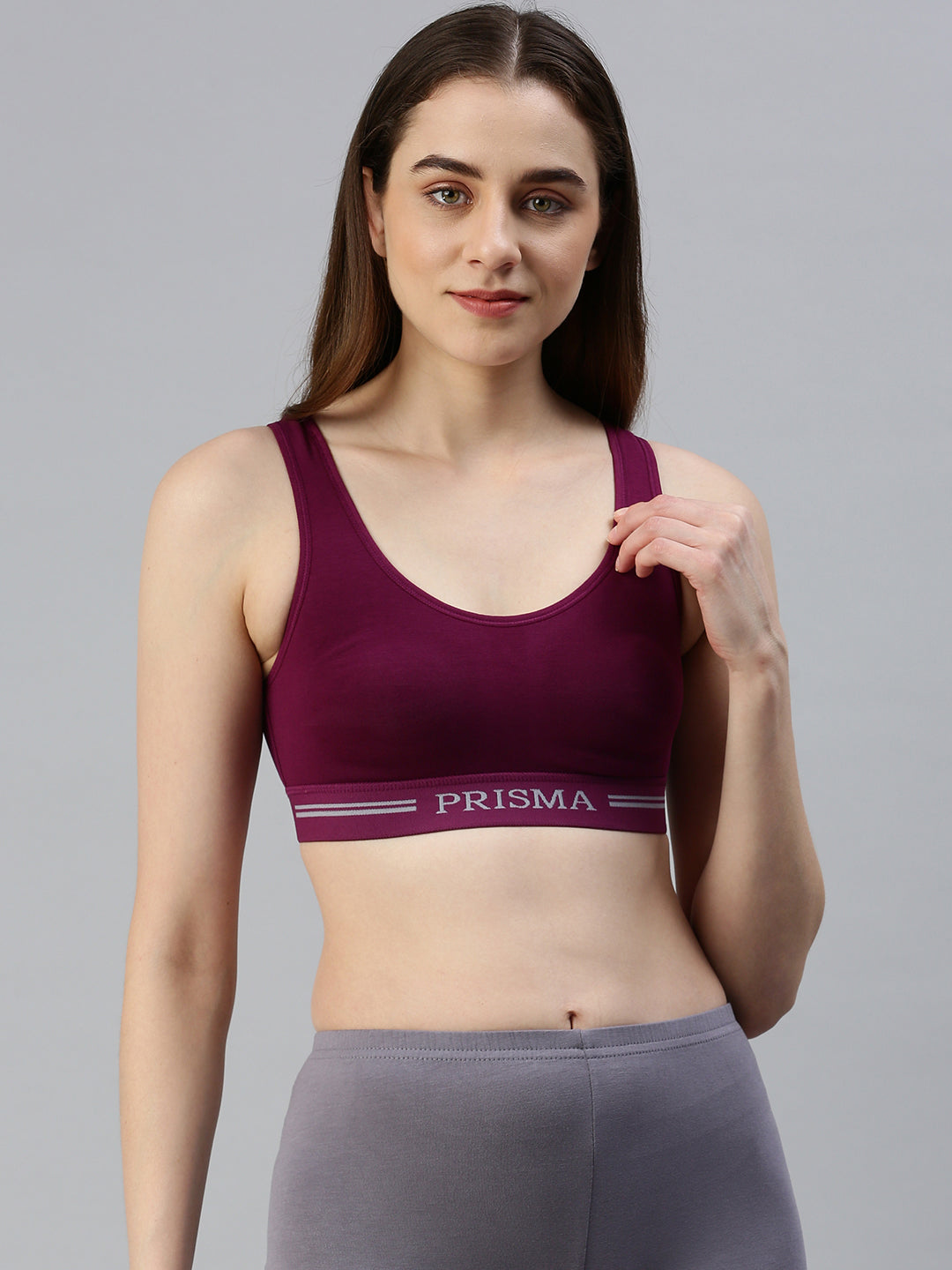 Prisma Plum Sports Bra - Molded for a Sporty Look