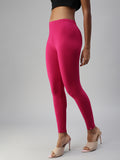 Prisma | Ankle Leggings-Magenta Leggings