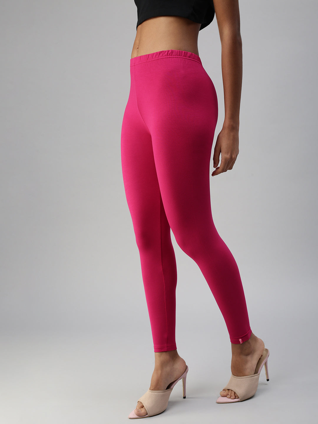 Prisma | Ankle Leggings-Magenta Leggings