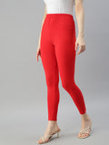 Prisma | Ankle Leggings-Red Leggings