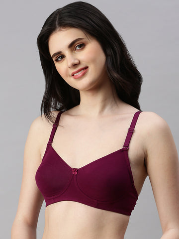 Tee Fit ( Moulded Concealed Kurthi / T-Shirt Bra)-Plum