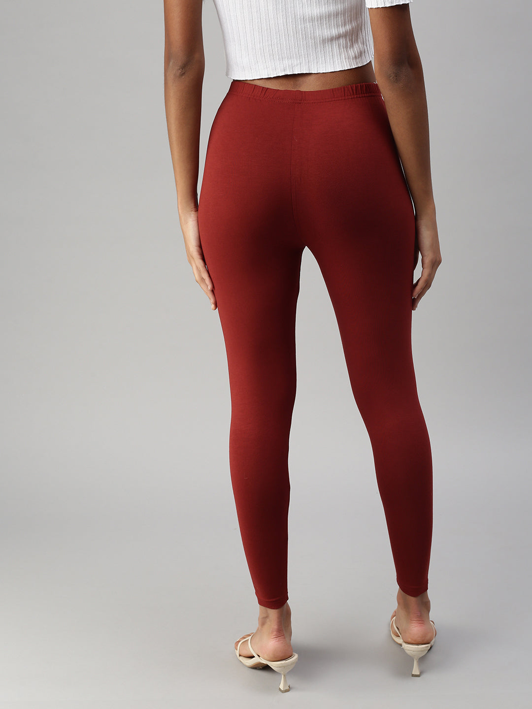 Prisma | Ankle Leggings-Cherry Brown Leggings