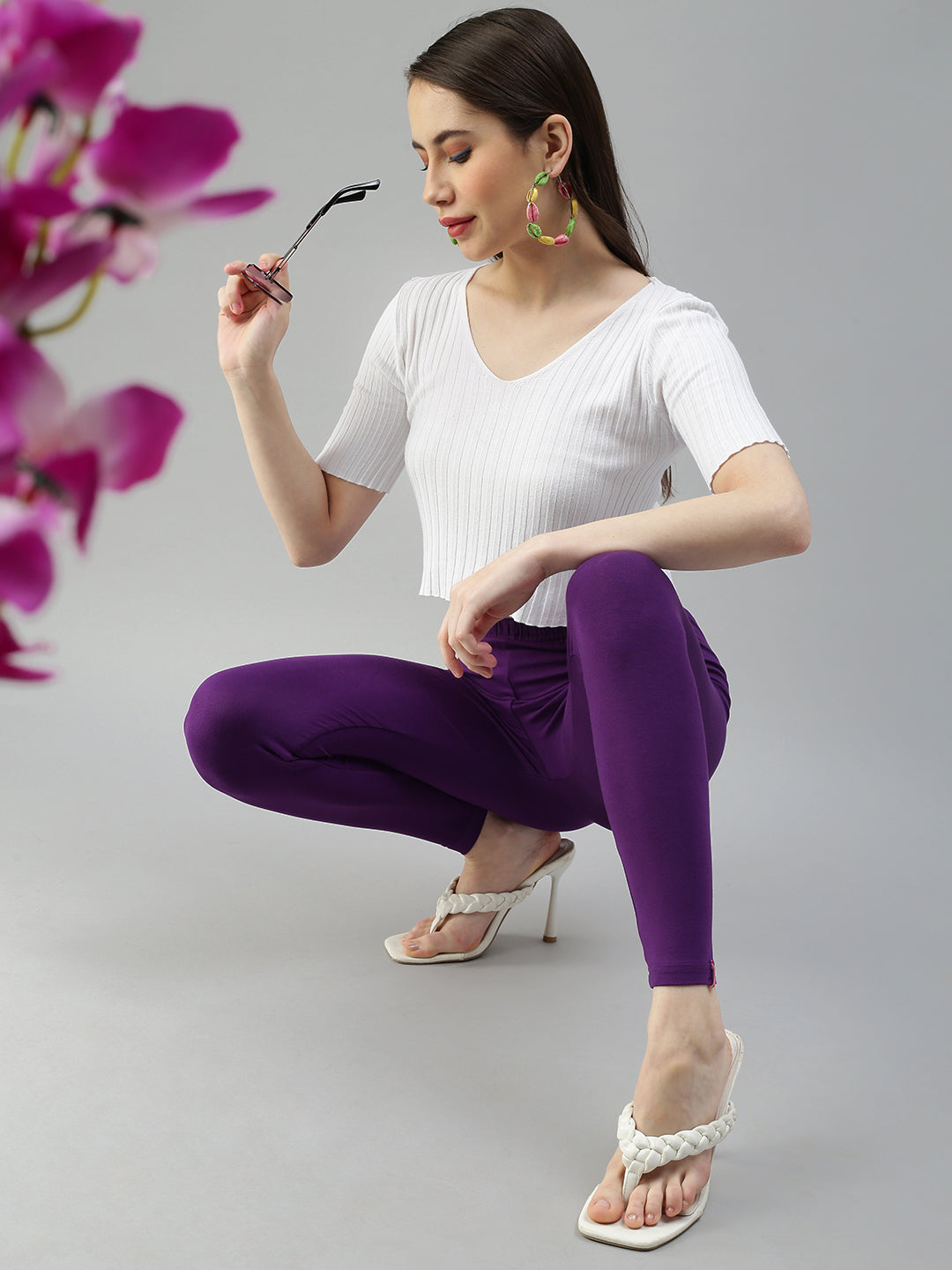 Prisma | Ankle Leggings-Deep Orchid Leggings