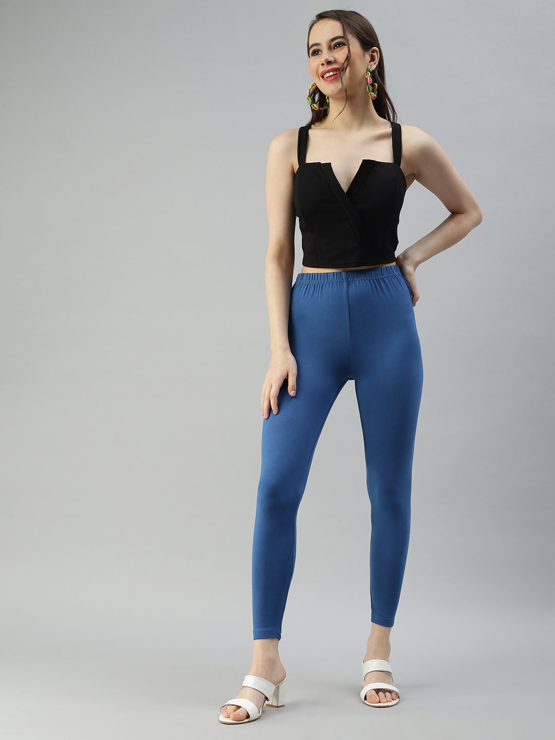 Prisma | Ankle Leggings-Jean Blue Leggings