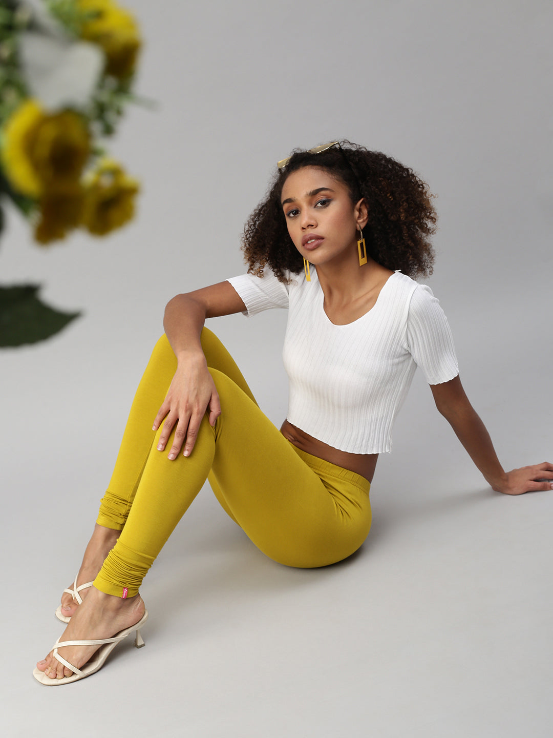 Prisma | Churidar Leggings-Apricot Leggings