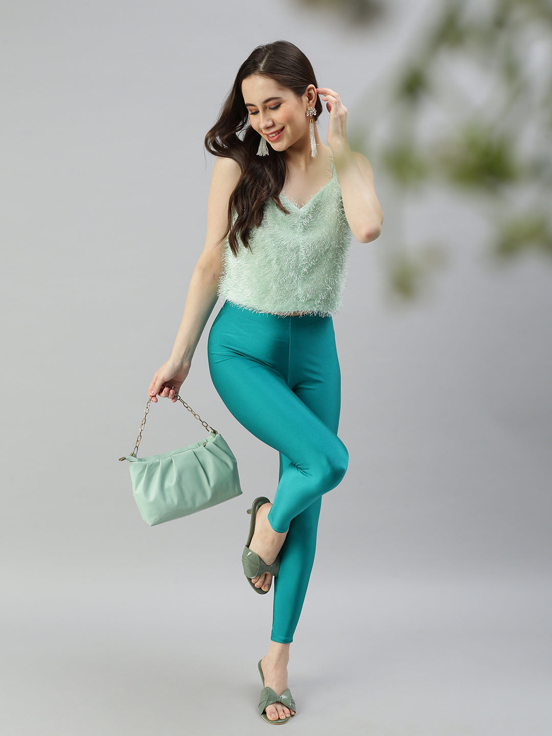 Prisma | Shimmer Leggings-Rama Green Leggings