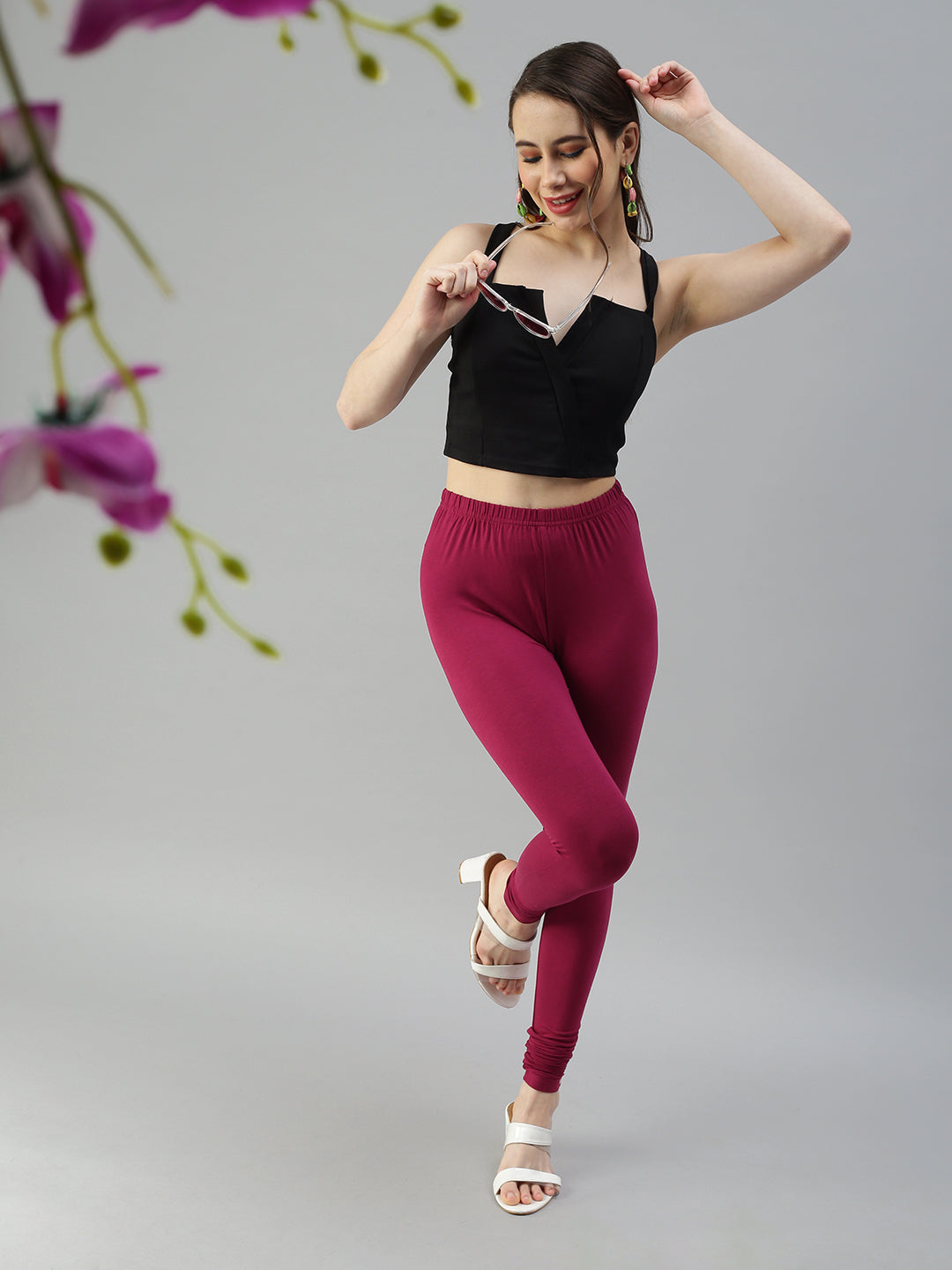 Prisma | Churidar Leggings-Light Purple Leggings