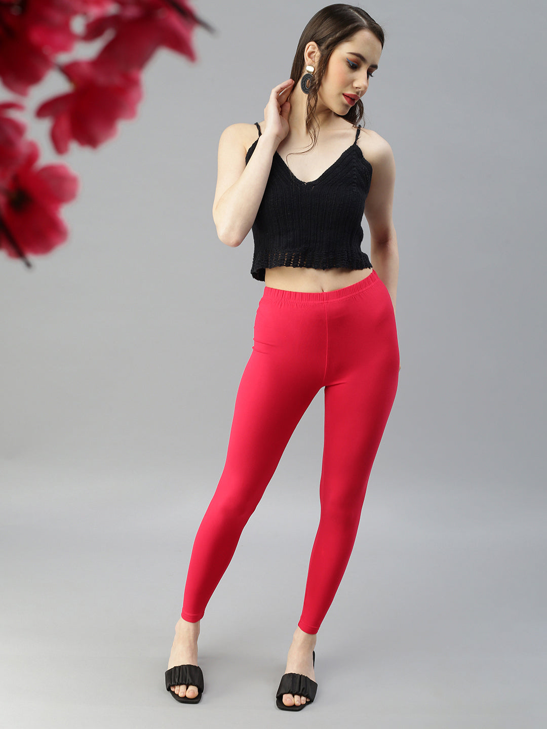 Prisma | Ankle Leggings-Crimson Red Leggings