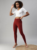 Prisma | Ankle Leggings-Cherry Brown Leggings