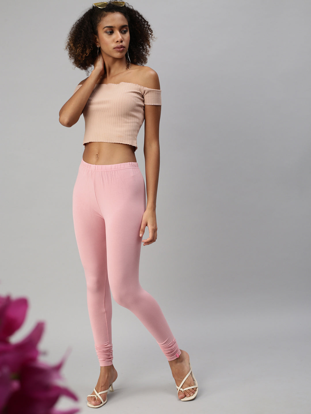 Prisma | Churidar Leggings-Dusty Pink Leggings