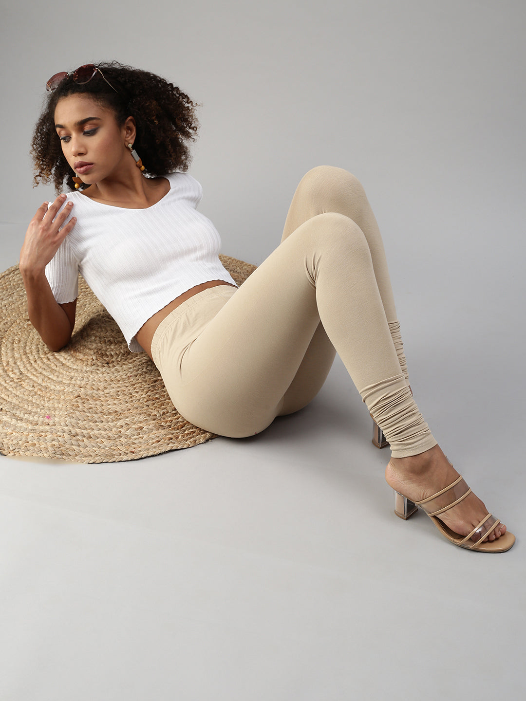 Prisma | Churidar Leggings-Sand Leggings