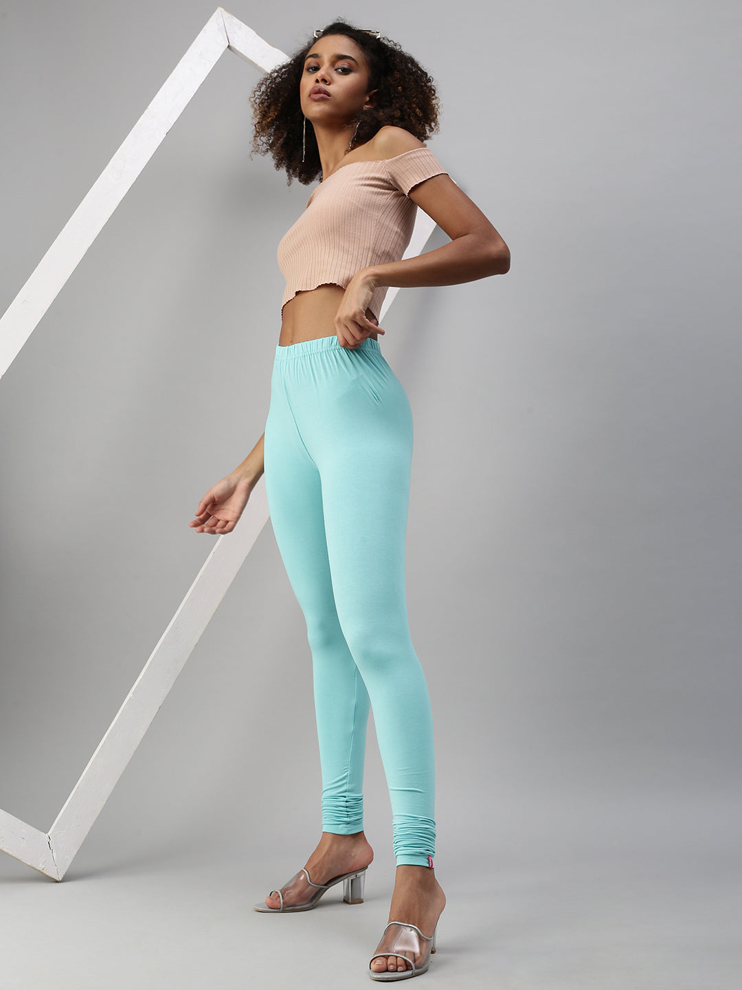 Prisma | Churidar Leggings-Aquamarine Leggings