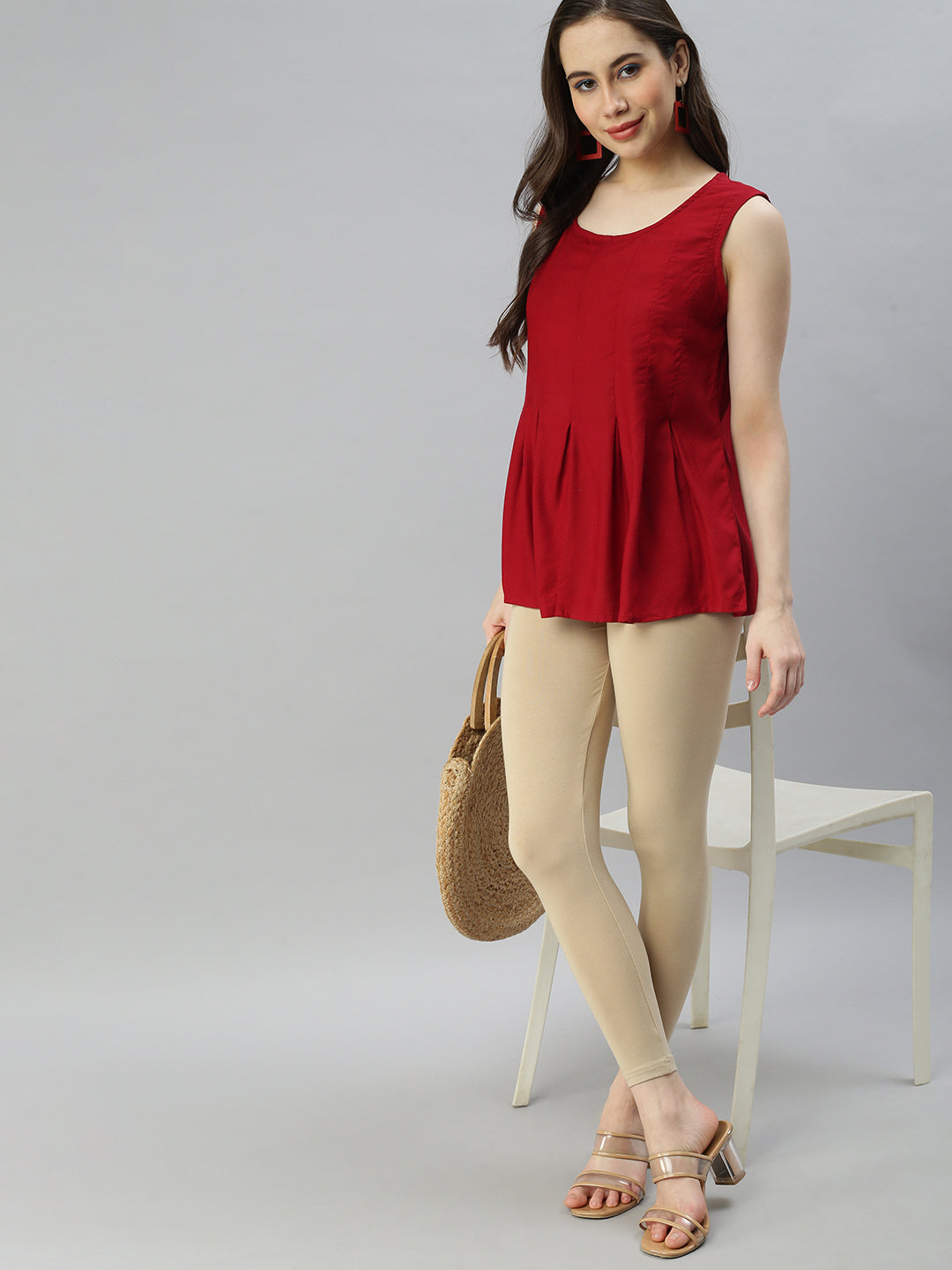 Prisma | Ankle Leggings-Sand Leggings