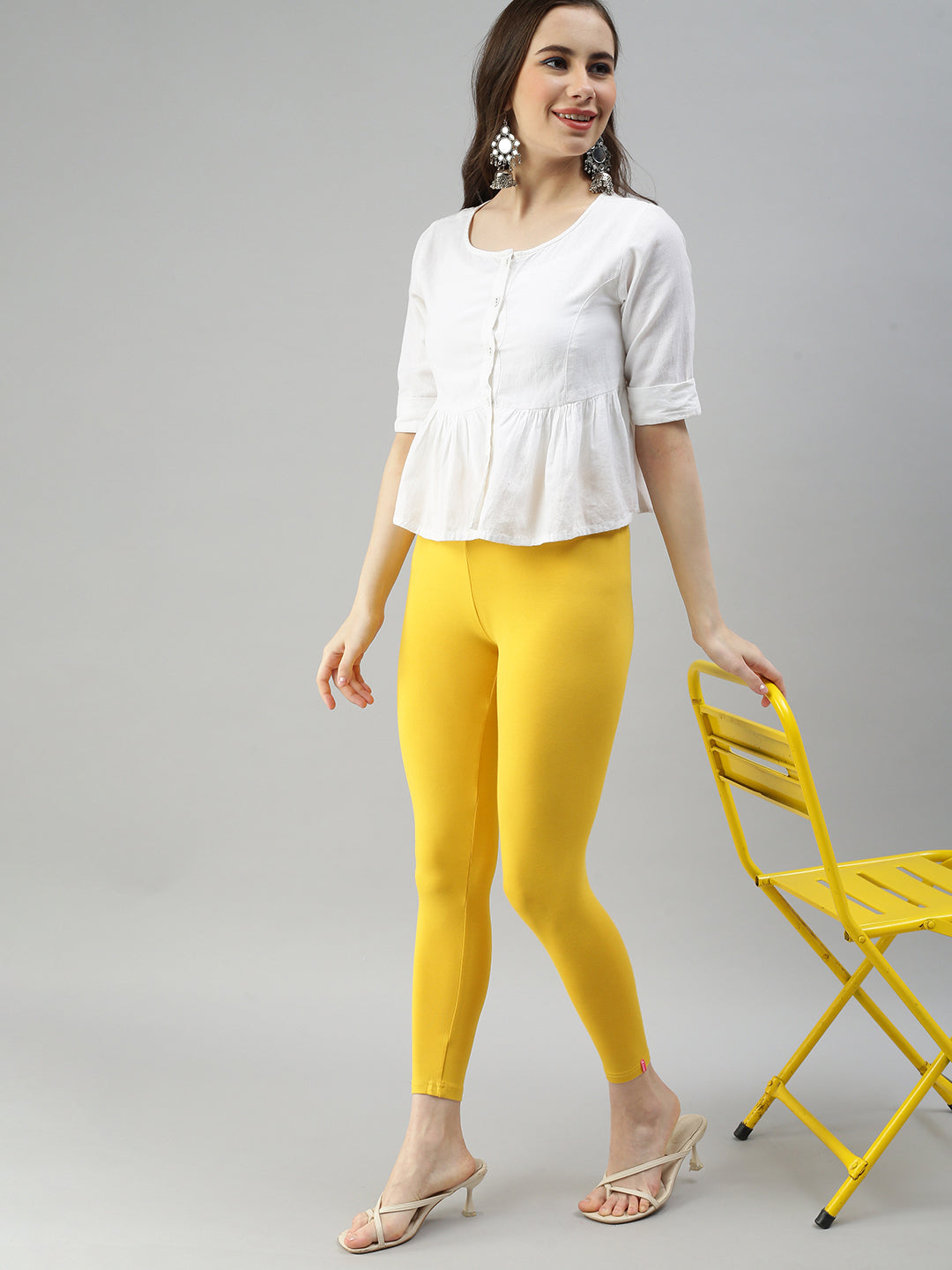 Prisma | Ankle Leggings-Gold Leggings