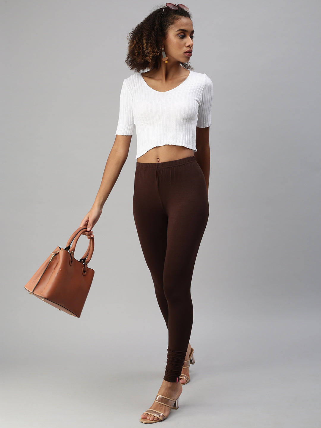 Prisma | Churidar Leggings-Brown Leggings