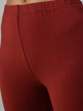 Prisma | Churidar Leggings-Cherry Brown Leggings