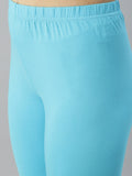 Prisma | Churidar Leggings-Aqua Blue Leggings