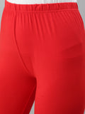 Prisma | Ankle Leggings-Red Leggings