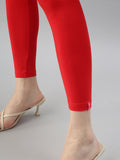 Prisma | Ankle Leggings-Red Leggings