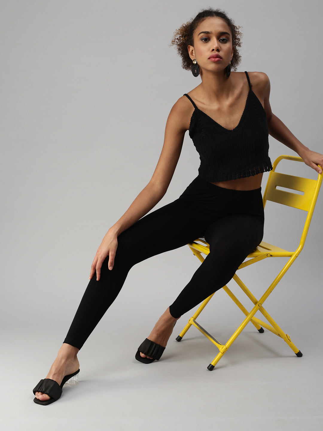 Prisma | Ankle Leggings-Black Leggings