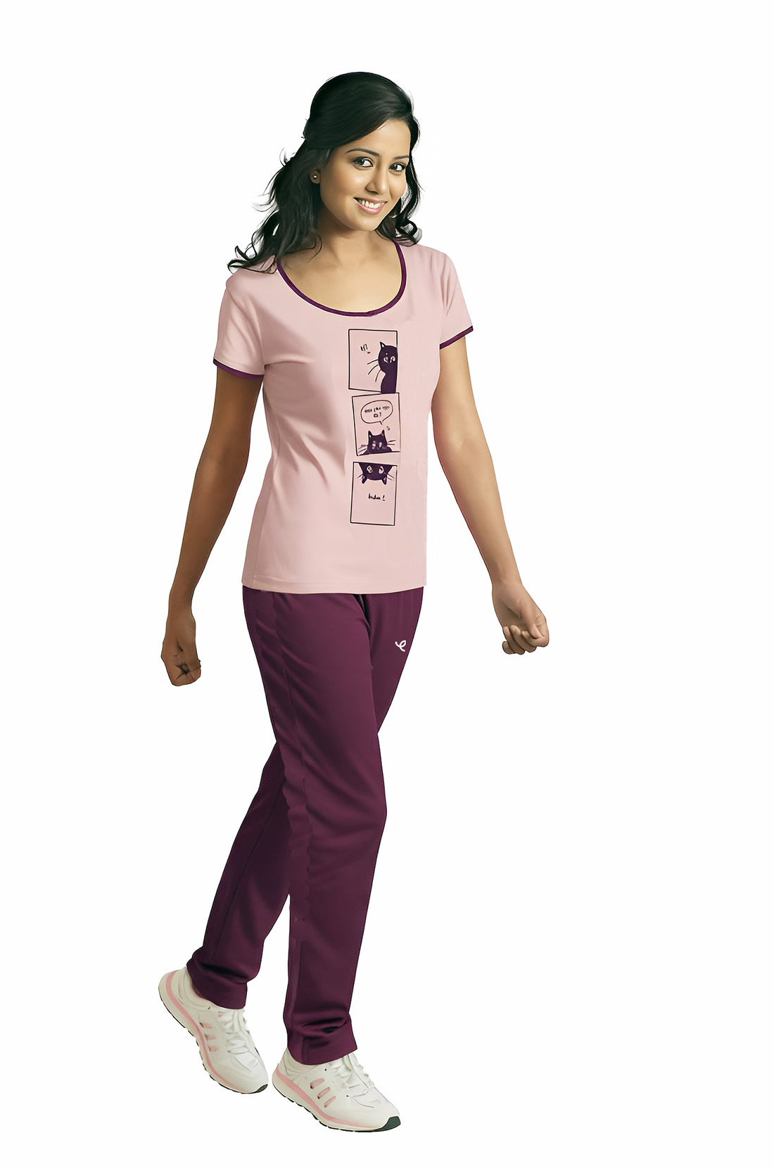 Prisma | Loungewear Set-Light Pink/Plum Active Wear