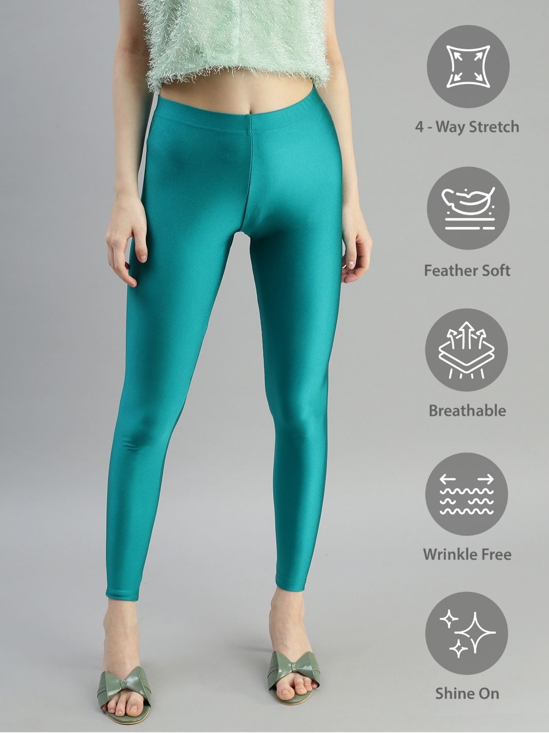 Prisma's Rama Green Shimmer Leggings for a Unique Style
