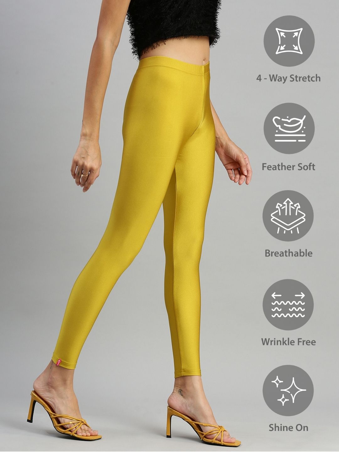 Prisma | Shimmer Leggings-Apricot Leggings