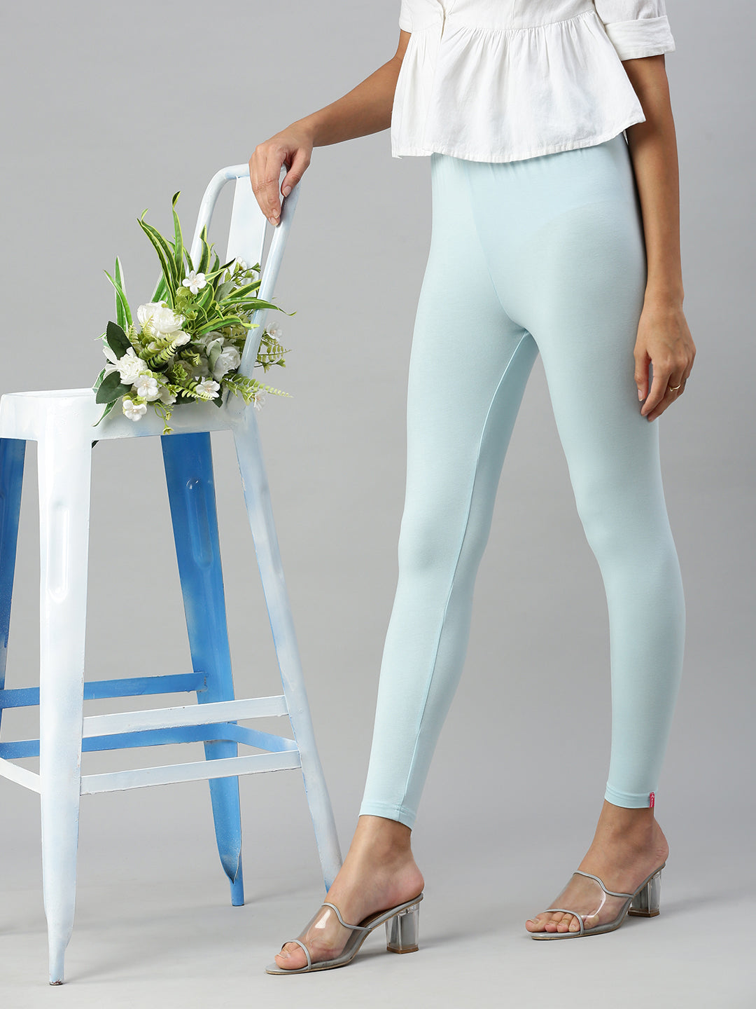 Buy Blue Leggings for Women by INDIAN FLOWER Online | Ajio.com