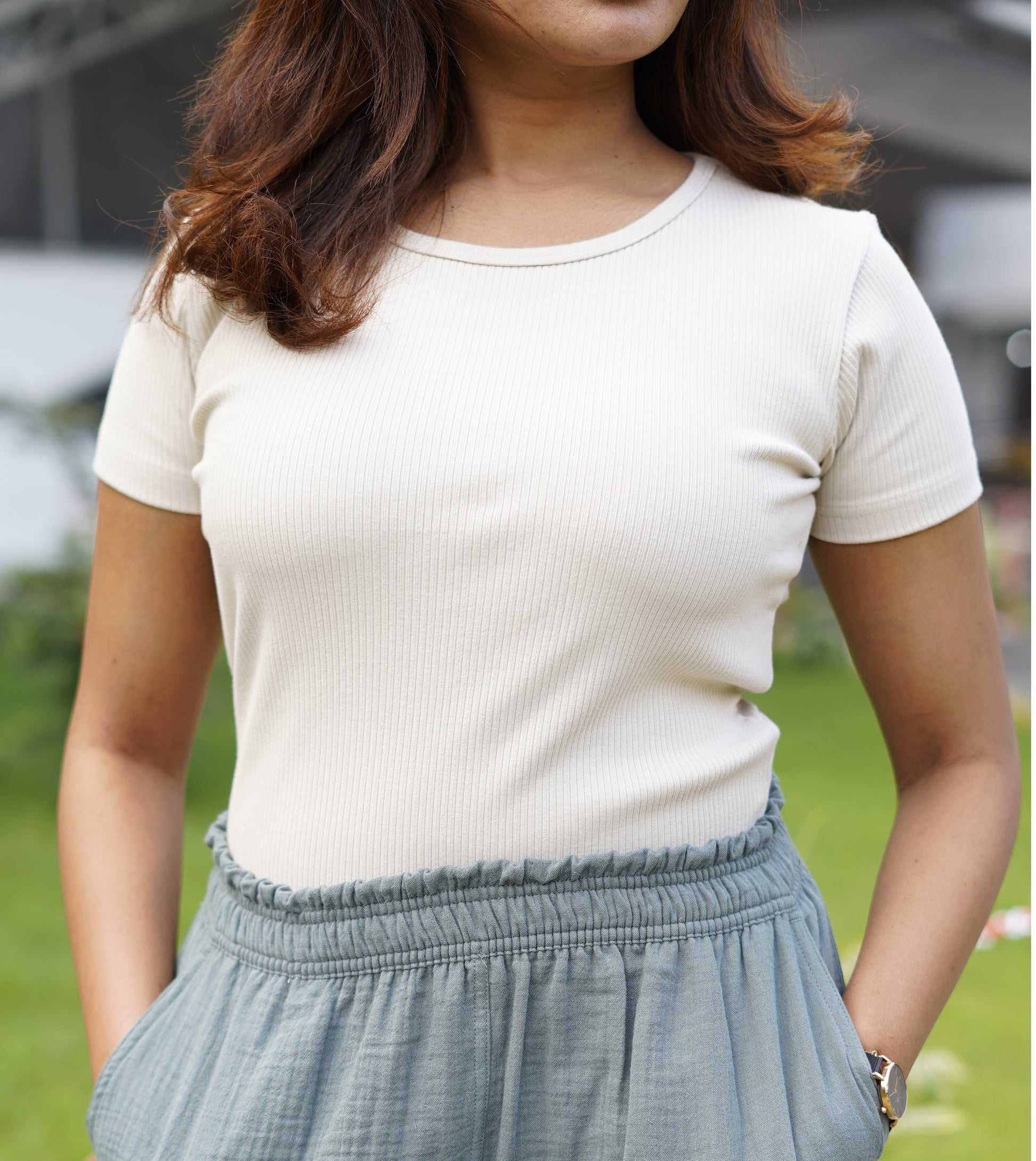 Prisma | Ribbed Tee - Mushroom Fashion Wears