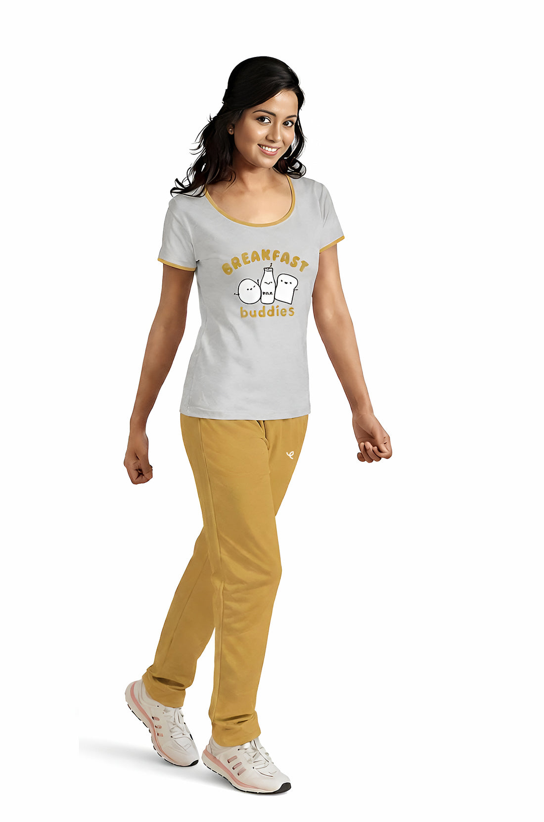 Prisma | Loungewear Set-Light Grey/Apricot Active Wear