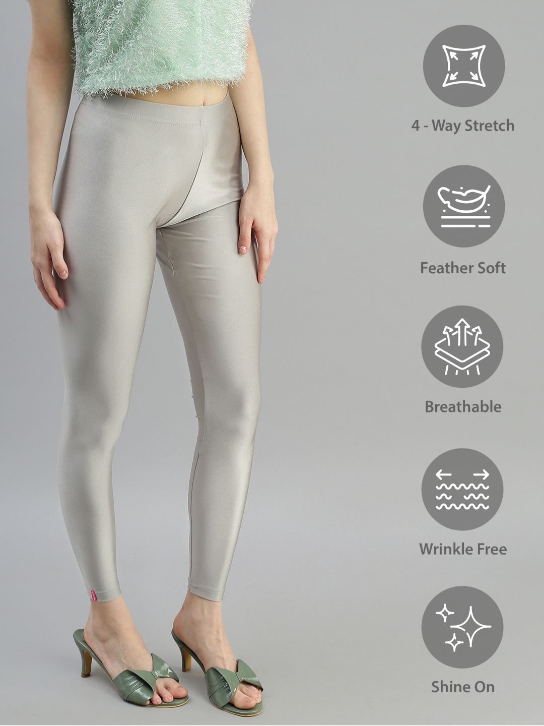Prisma | Shimmer Leggings-Super Sliver Leggings