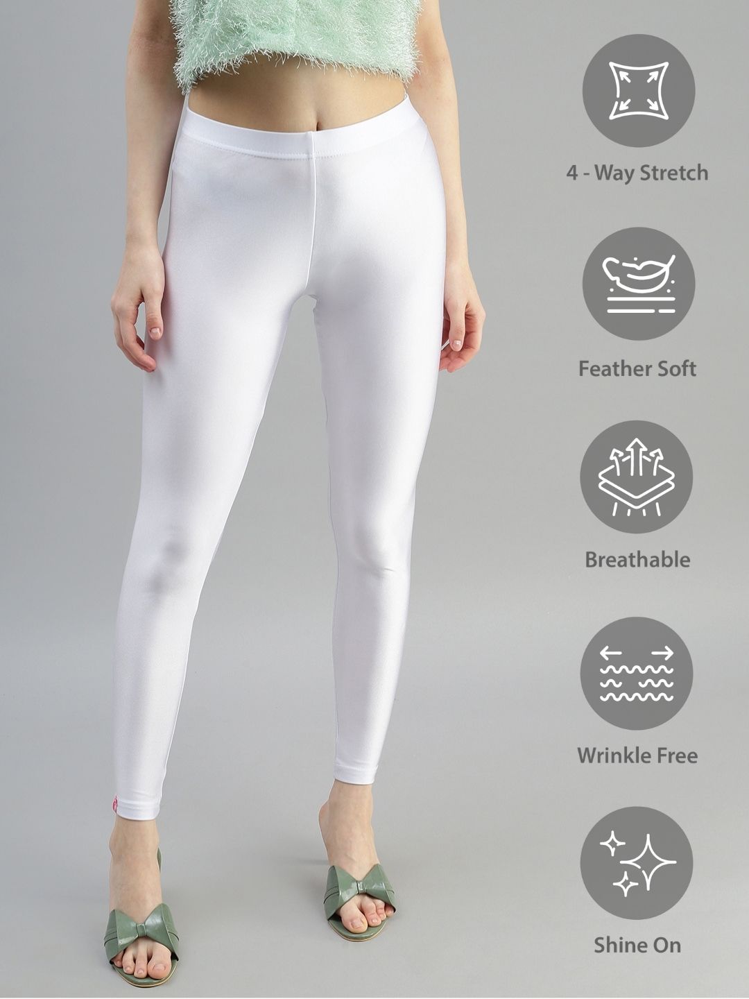 Prisma | Shimmer Leggings-White Leggings