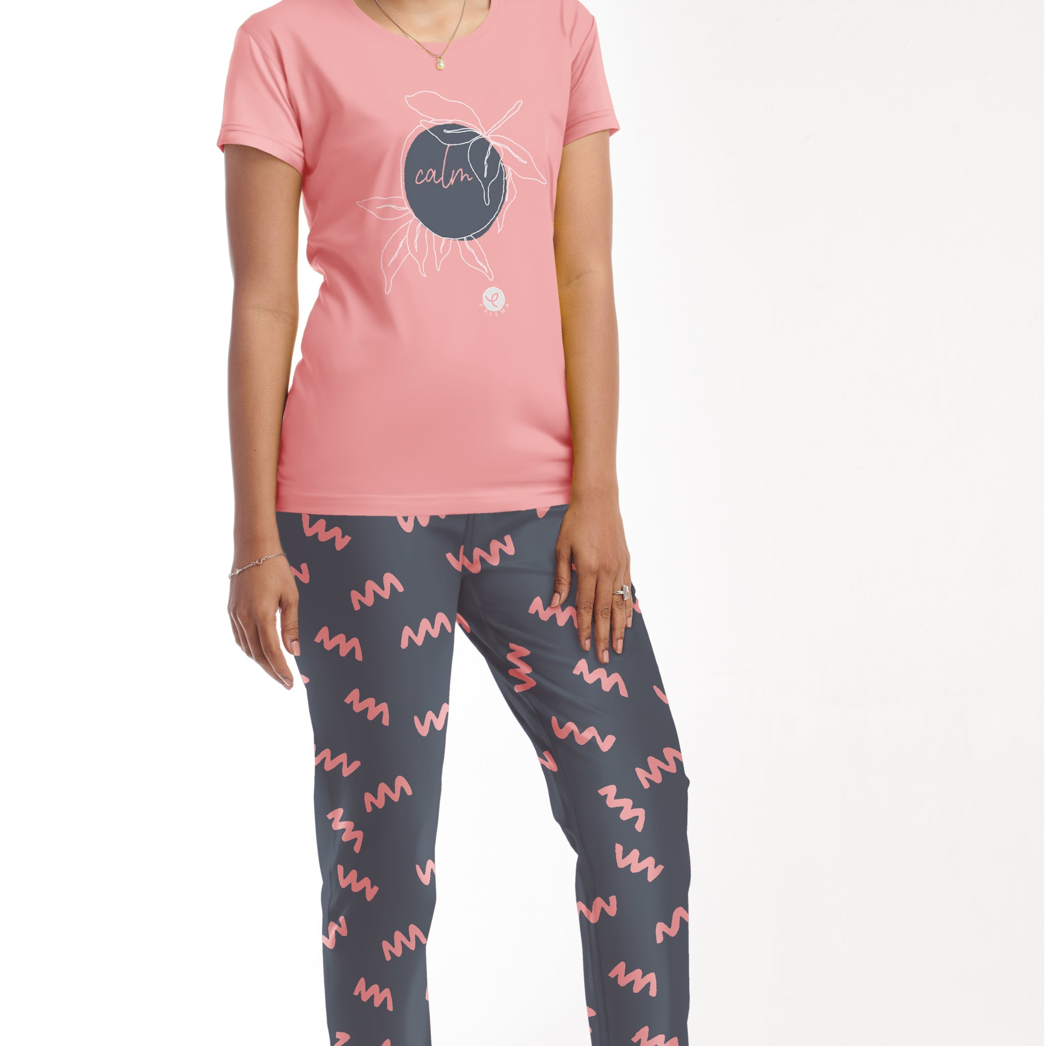 Loungewear Print-Baby Pink-Jean Blue